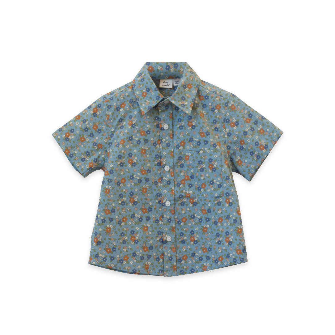 Boys Cottage Floral Button-down Collar Shirt