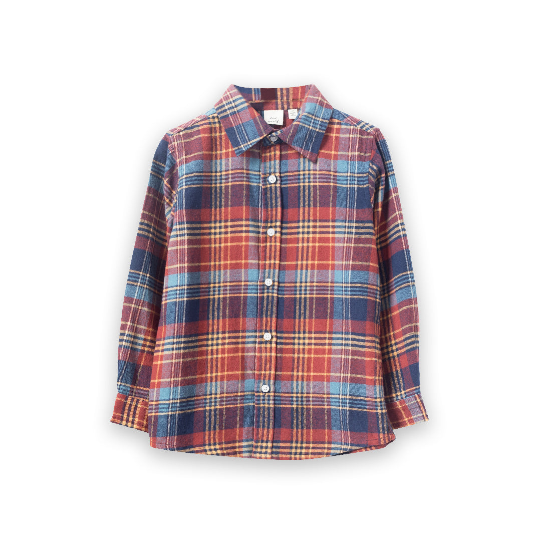 Rust Plaid Button Down Shirt