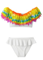 Girls White Petal Bikini Set