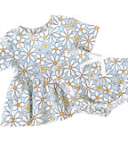 Baby Girl Blue Daisy Cotton Peplum Set