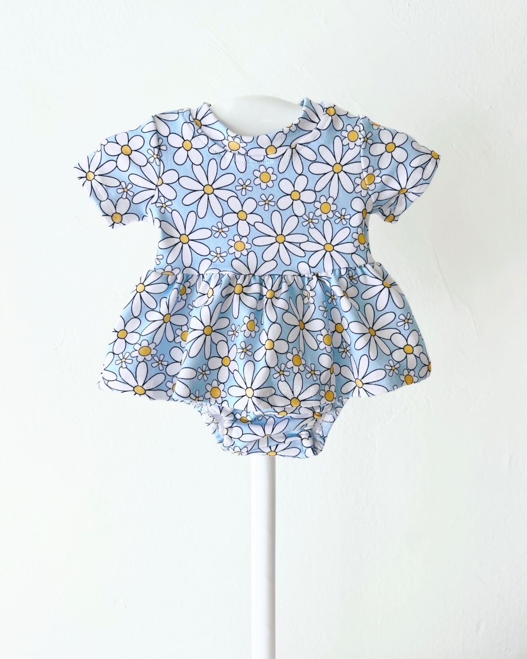 Baby Girl Blue Daisy Cotton Peplum Set