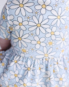 Baby Girl Blue Daisy Cotton Peplum Set