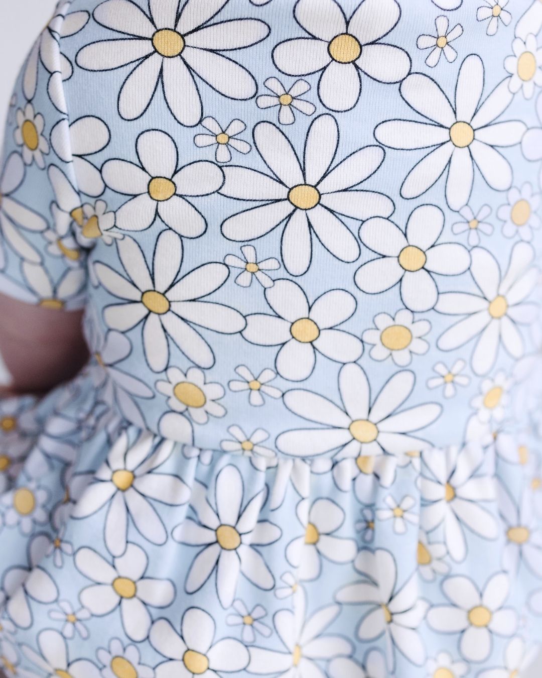 Baby Girl Blue Daisy Cotton Peplum Set
