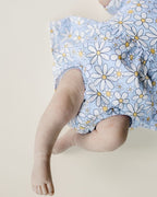 Baby Girl Blue Daisy Cotton Peplum Set