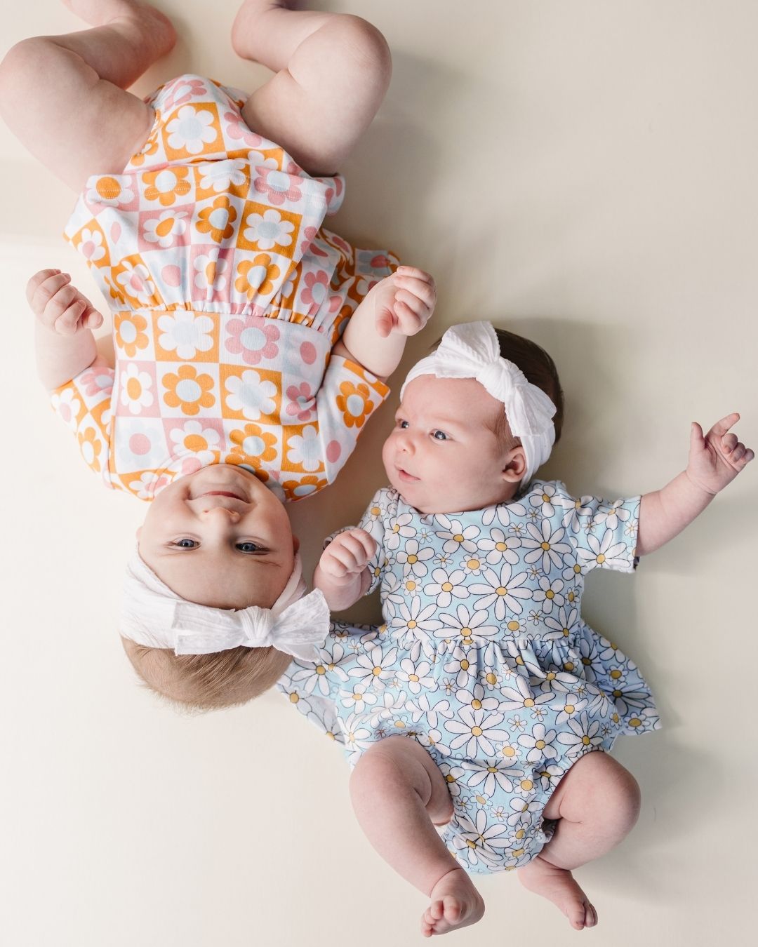 Baby Girl Blue Daisy Cotton Peplum Set