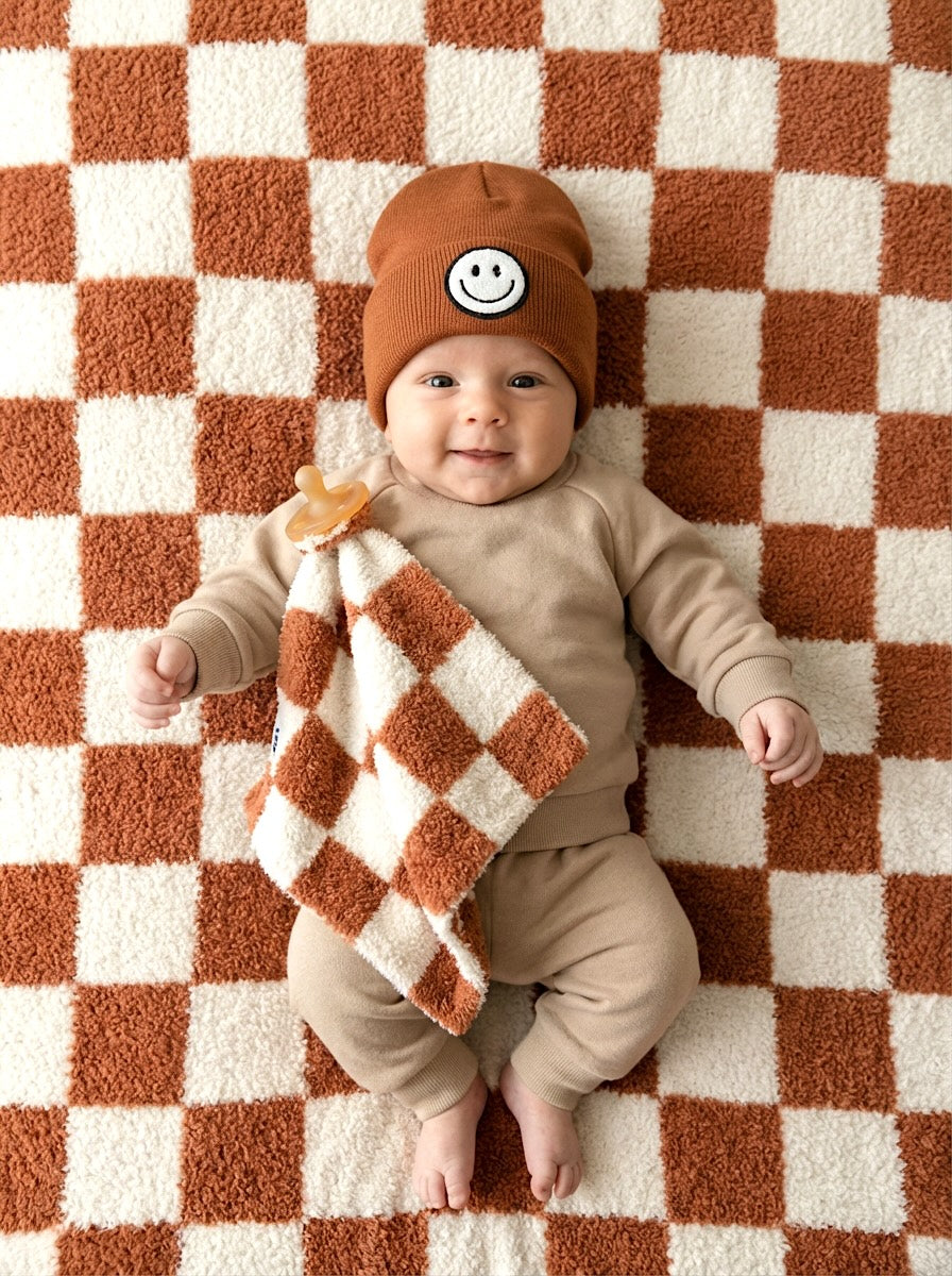 Checkered Plush Lovey | Copper