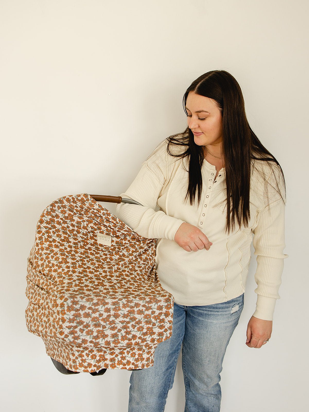 Cream Magnolia Bamboo Multi - Use Cover - Blissfully Lavender BoutiqueMebie Baby
