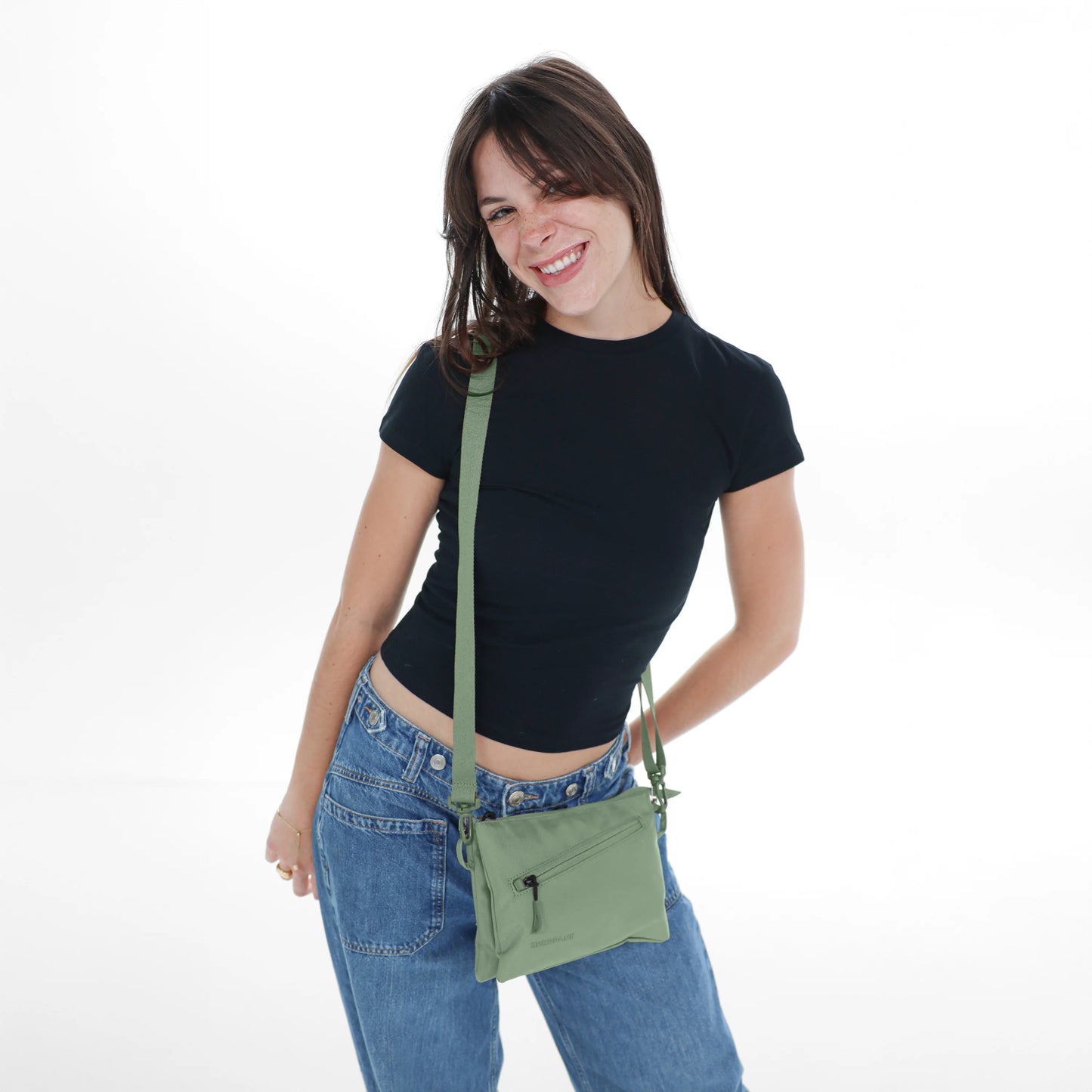Zoom | Slim RFID Crossbody - Desert Pink