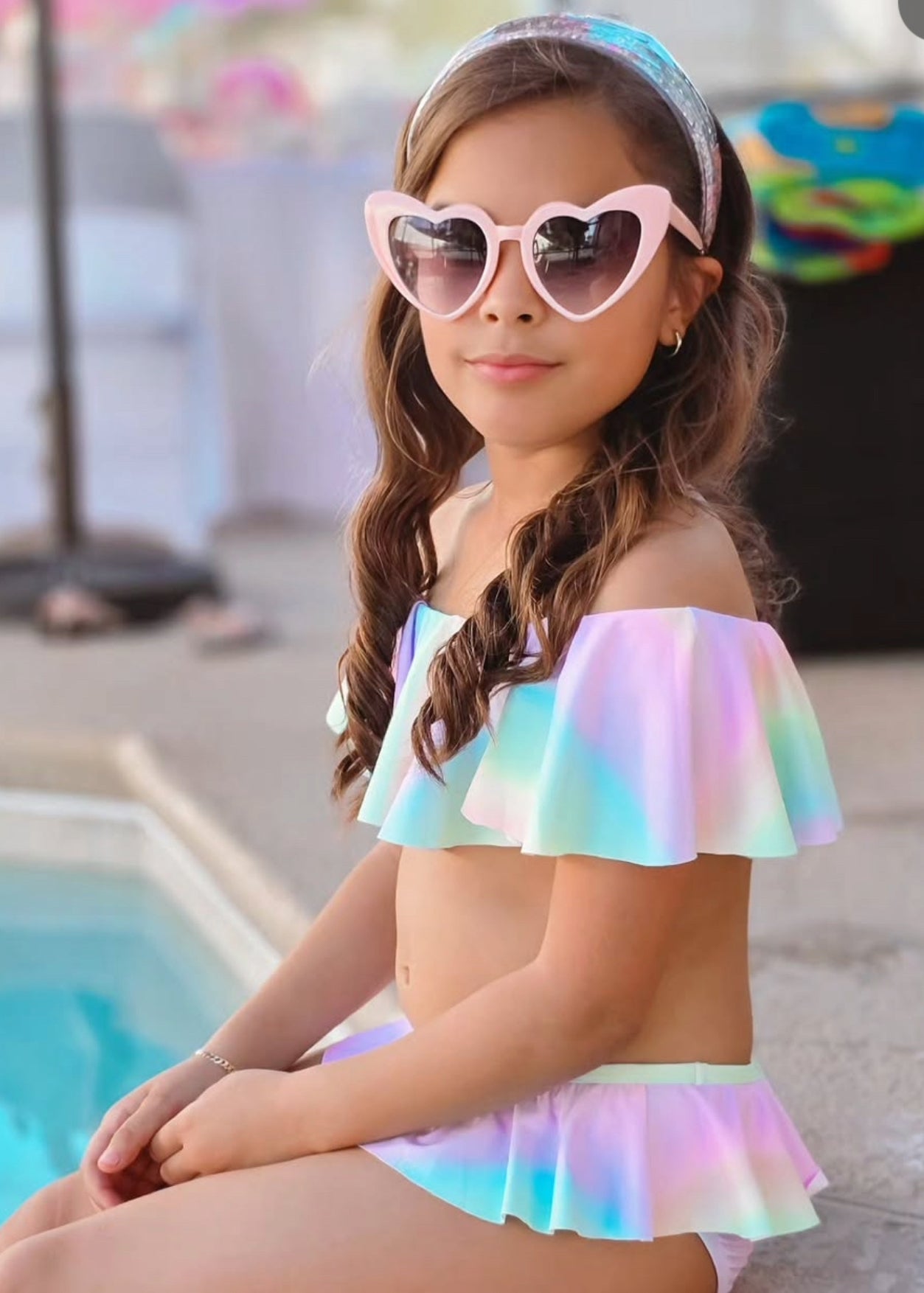 Girls Rainbow Bikini Swim Set