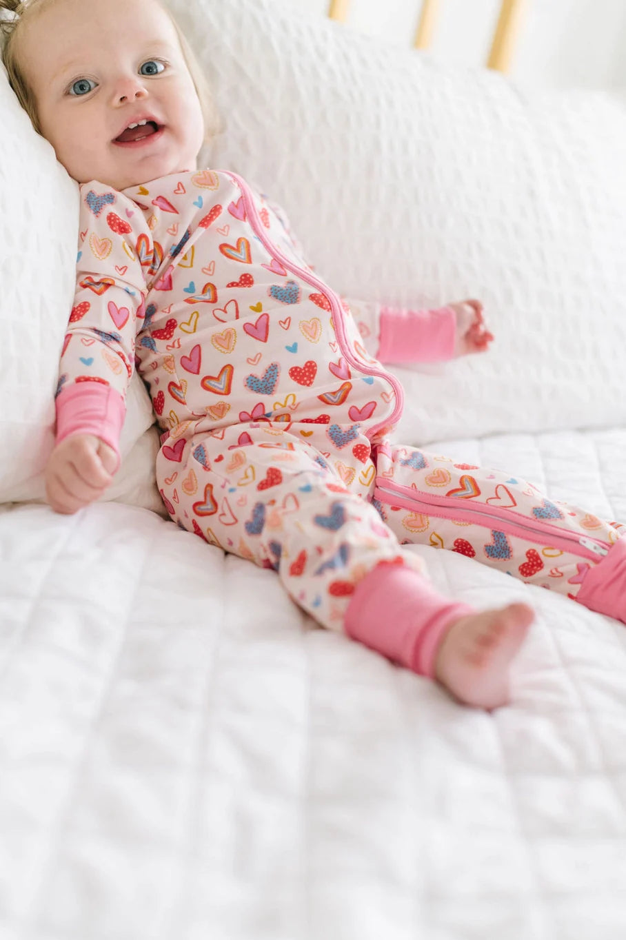 Baby Girl Bamboo Pajama in Heart Felt