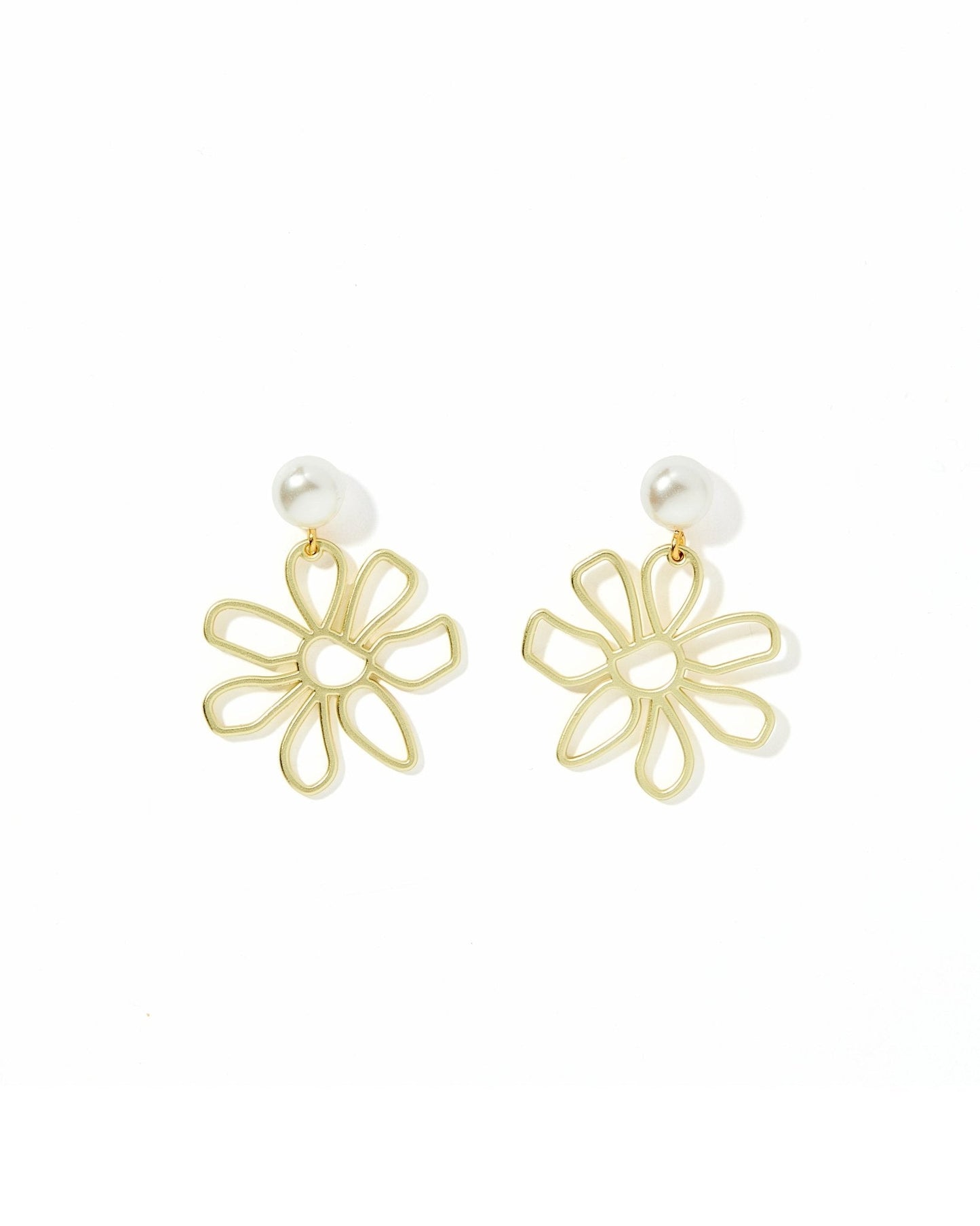 Daisy Statement Earrings - Pearl