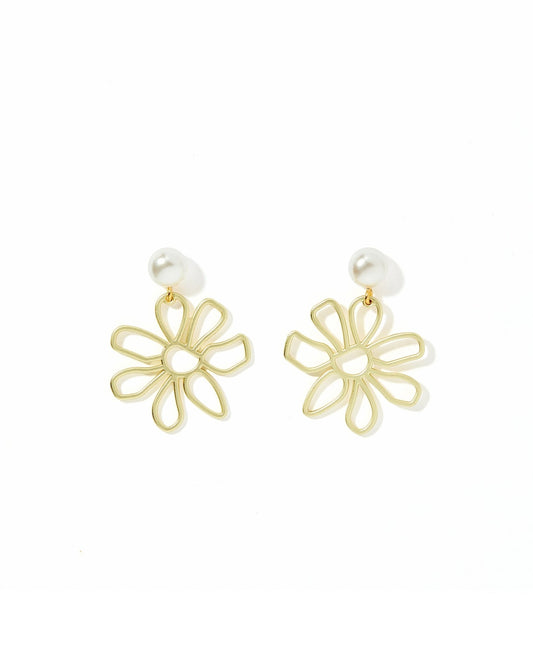 Daisy Statement Earrings - Pearl