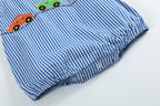 Dark Blue Gingham Car Bubble Romper
