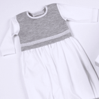 White & Grey Quilted Cotton Gown