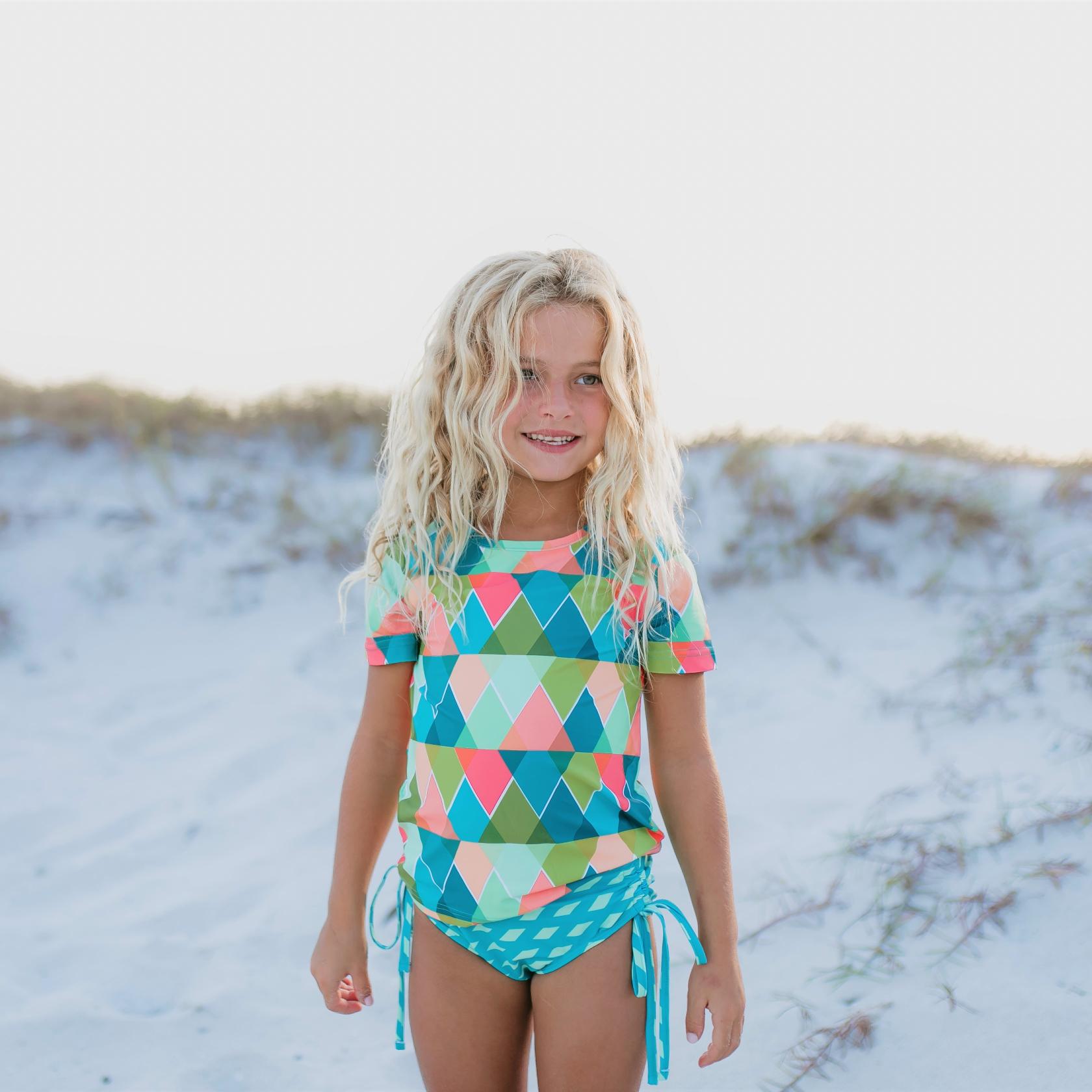 Diamond Rash Guard Swimsuit - Blissfully Lavender BoutiqueOopsie Daisy