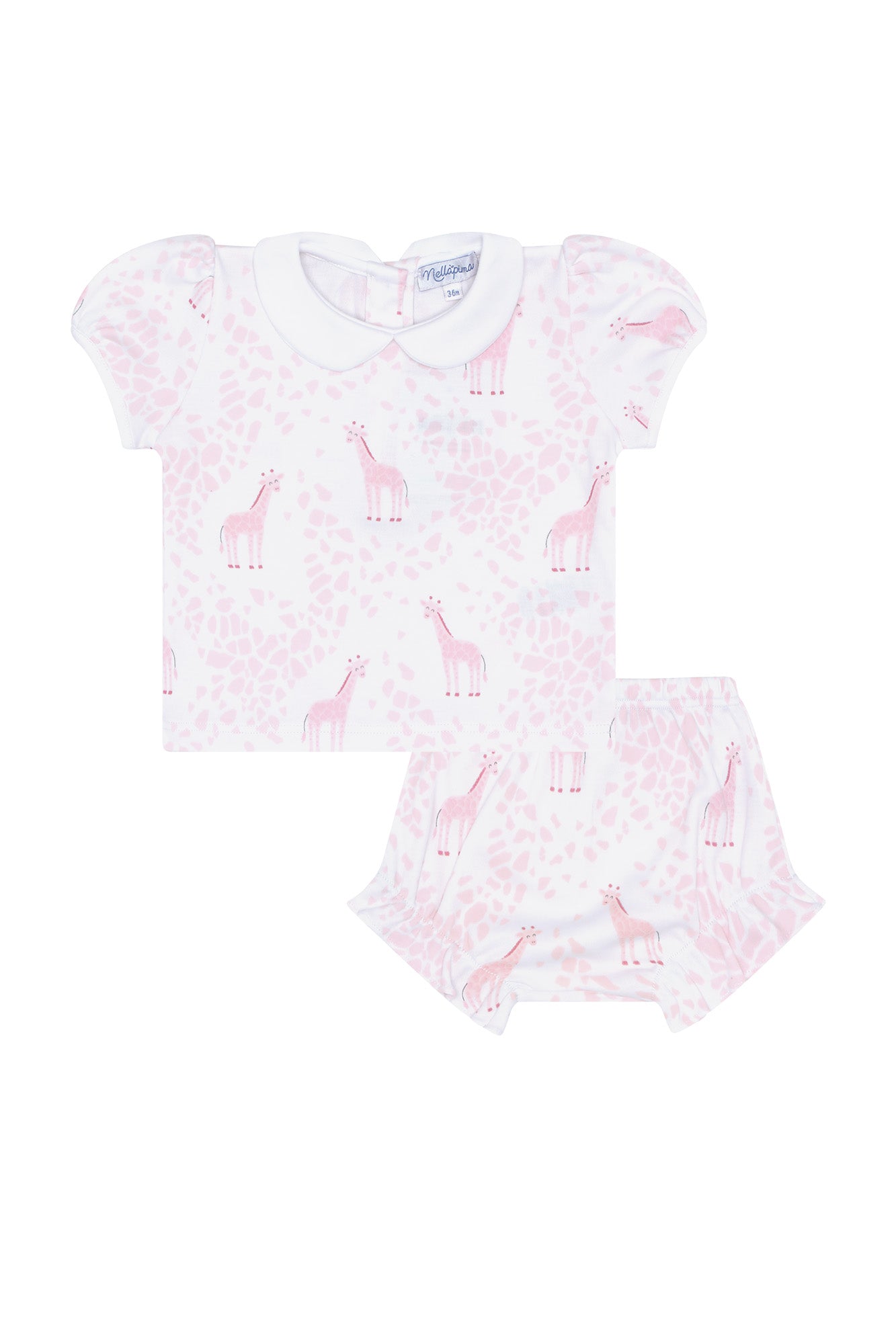 Baby Girl Pink Giraffe Pima Cotton Diaper Cover Set