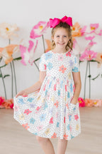 Dots & Daisies S/S Pocket Twirl Dress - Blissfully Lavender BoutiqueMila & Rose ®