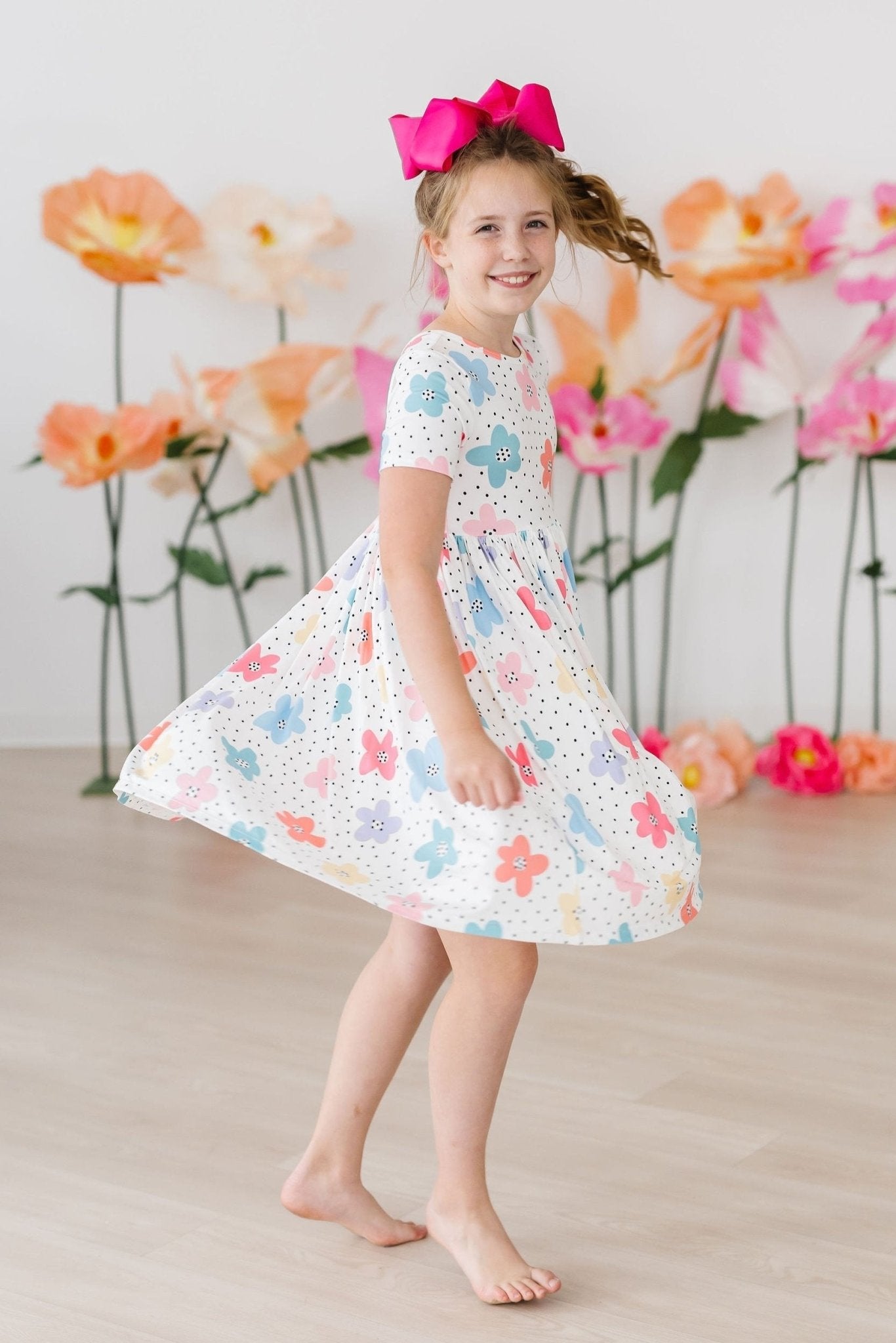 Dots & Daisies S/S Pocket Twirl Dress - Blissfully Lavender BoutiqueMila & Rose ®
