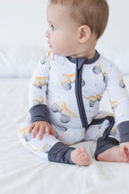 Dump Trucks Zipper Pajama - Blissfully Lavender BoutiqueBlush Lotus
