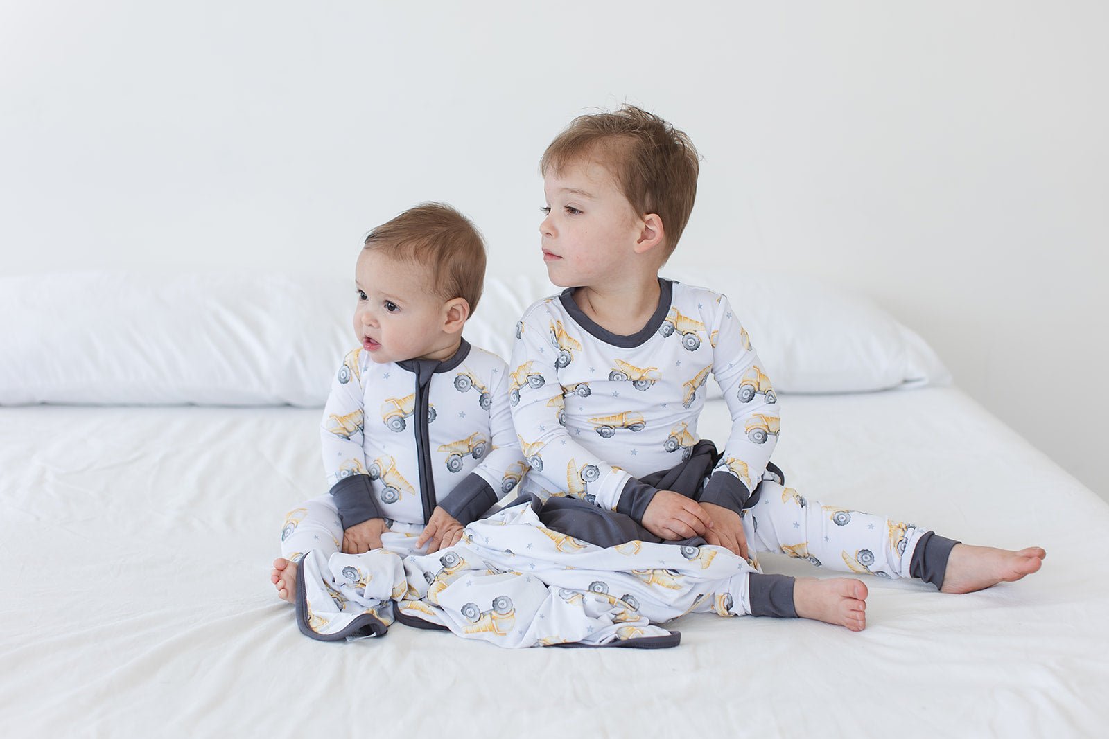 Dump Trucks Zipper Pajama - Blissfully Lavender BoutiqueBlush Lotus