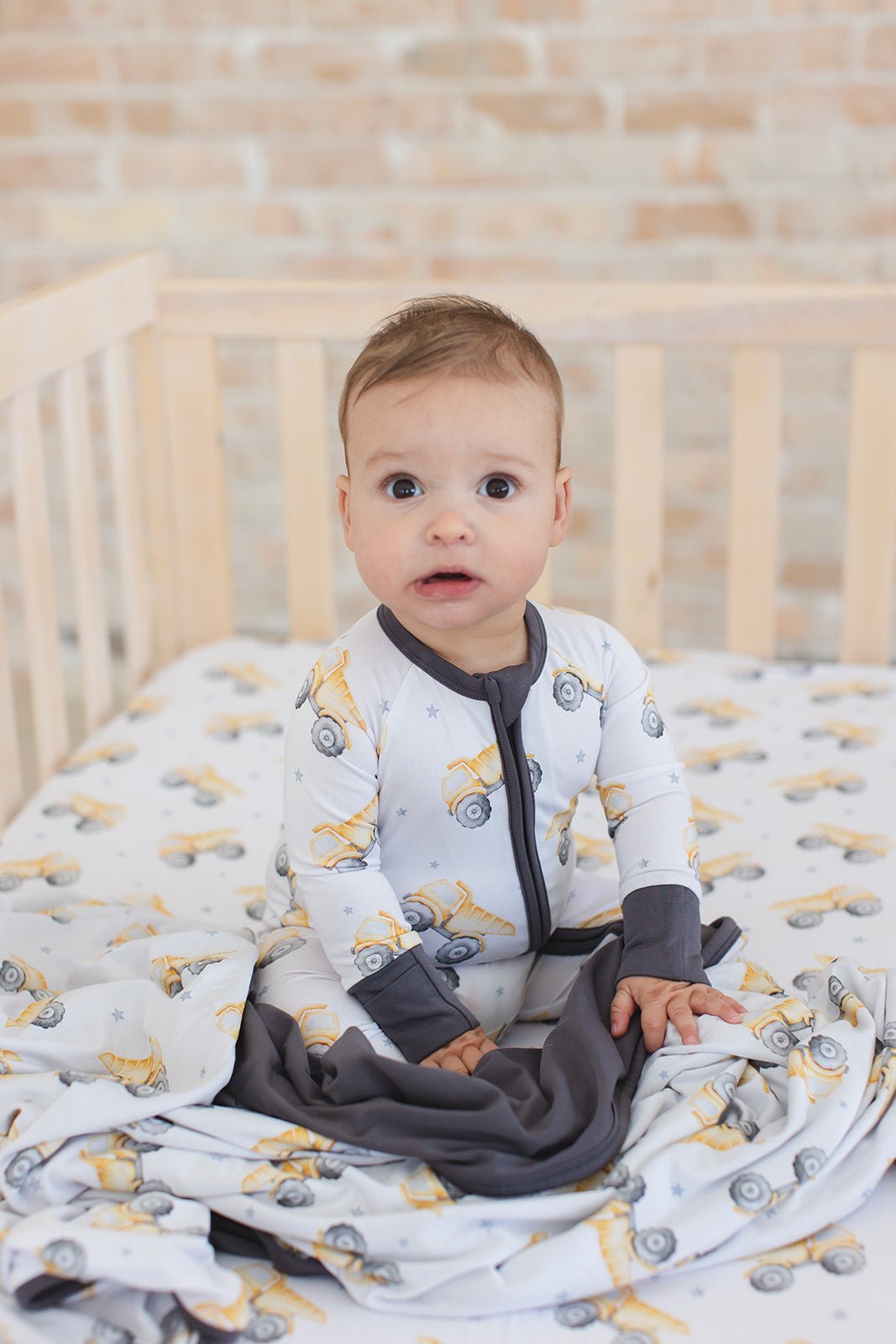 Dump Trucks Zipper Pajama - Blissfully Lavender BoutiqueBlush Lotus