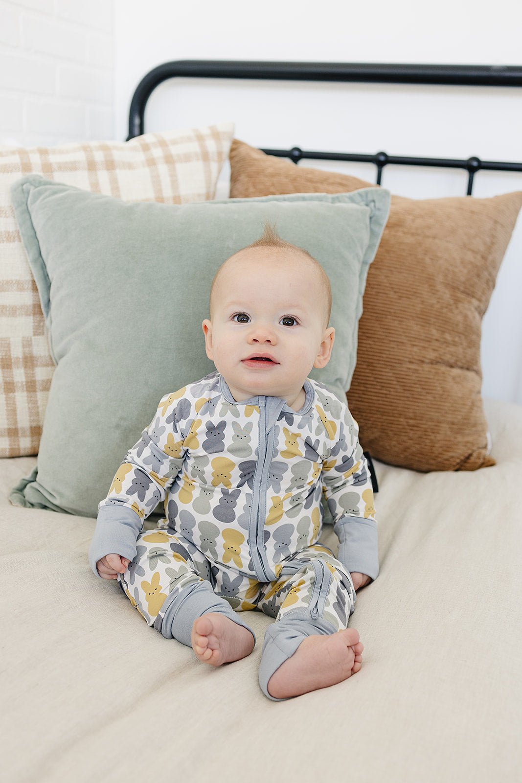 Dusty Blue Bunny Bamboo Zipper - Blissfully Lavender BoutiqueMebie Baby