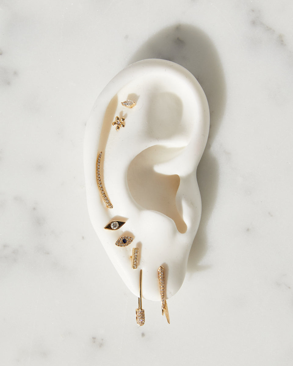 Diamond Mini Evil Eye Stud Earrings