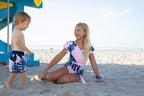 South Beach Tropical Belted One-Piece Swimsuit