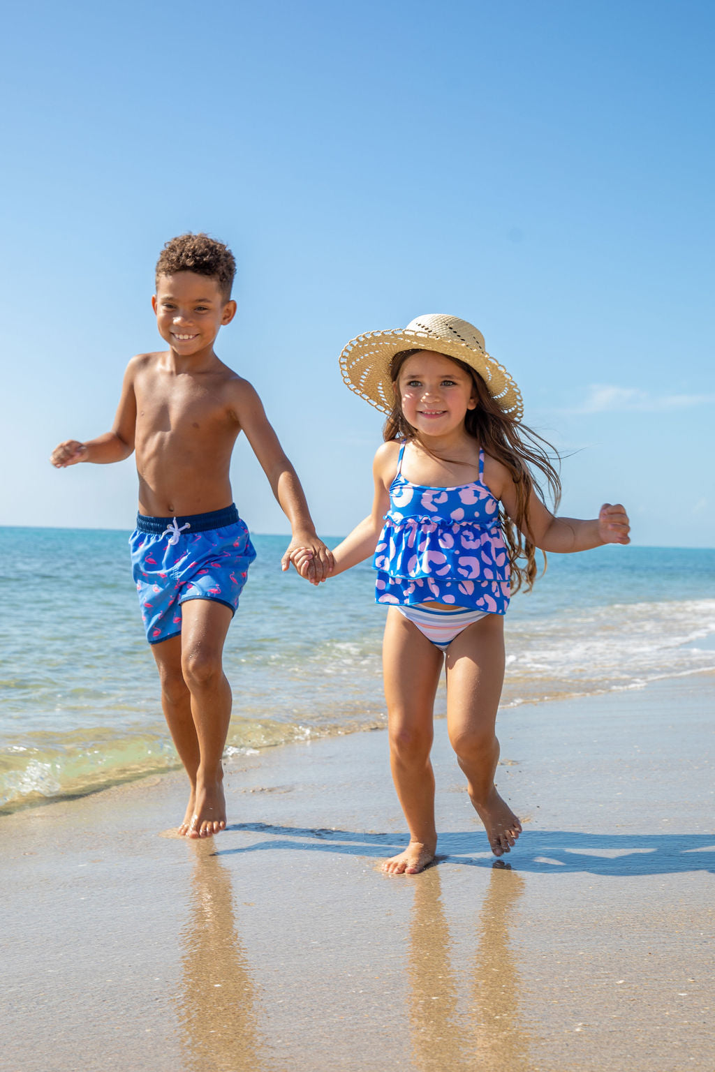 North Shore Boys Swim Trunks – Flamingo Print