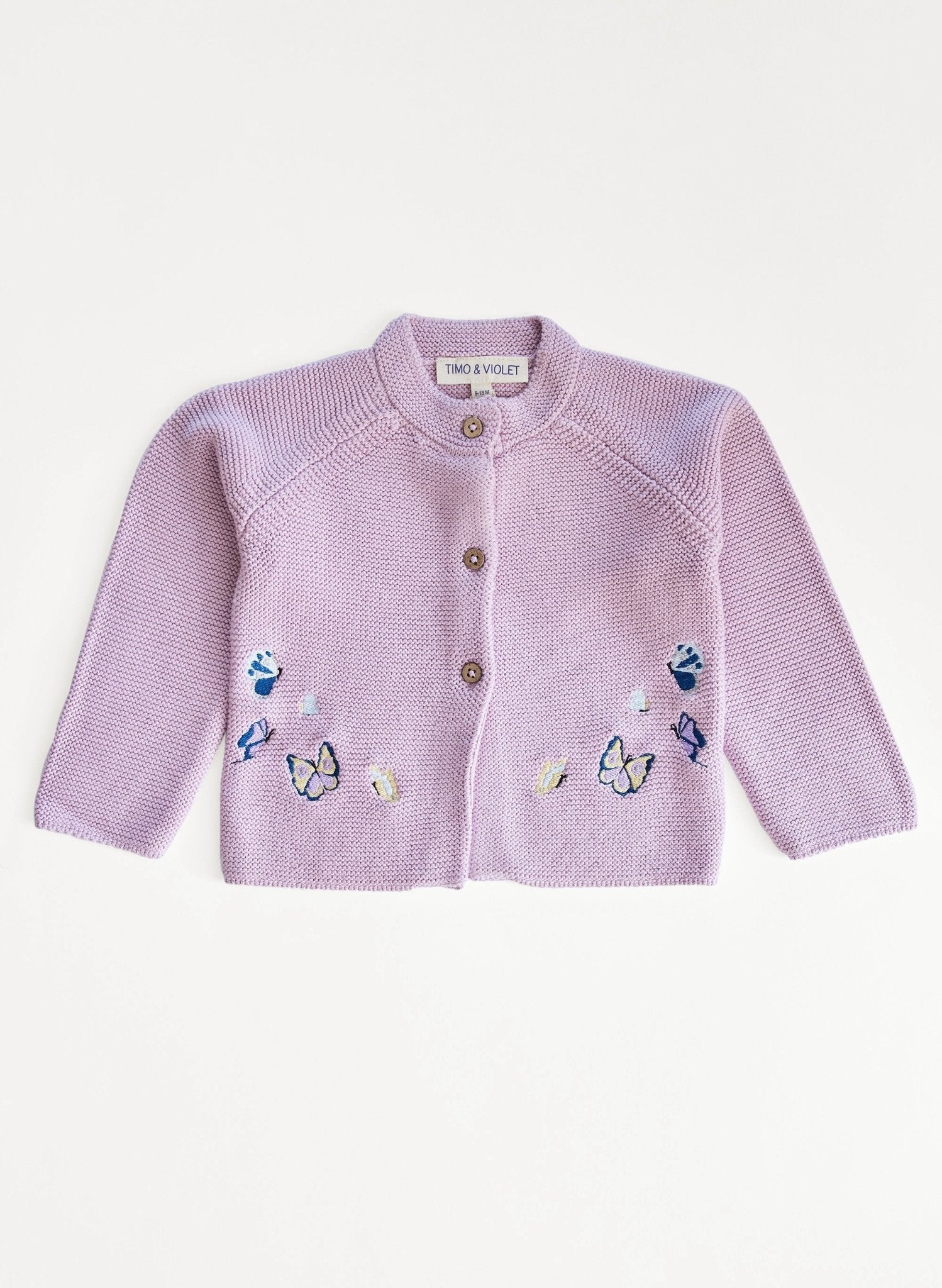 Embroidered Butterfly Knit Cardigan - Blissfully Lavender BoutiqueTimo & Violet