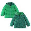 Kids Reversible Puffer Jacket | Green Bear