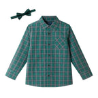 Kids Plaid Buttondown & Bowtie Set | Green Plaid