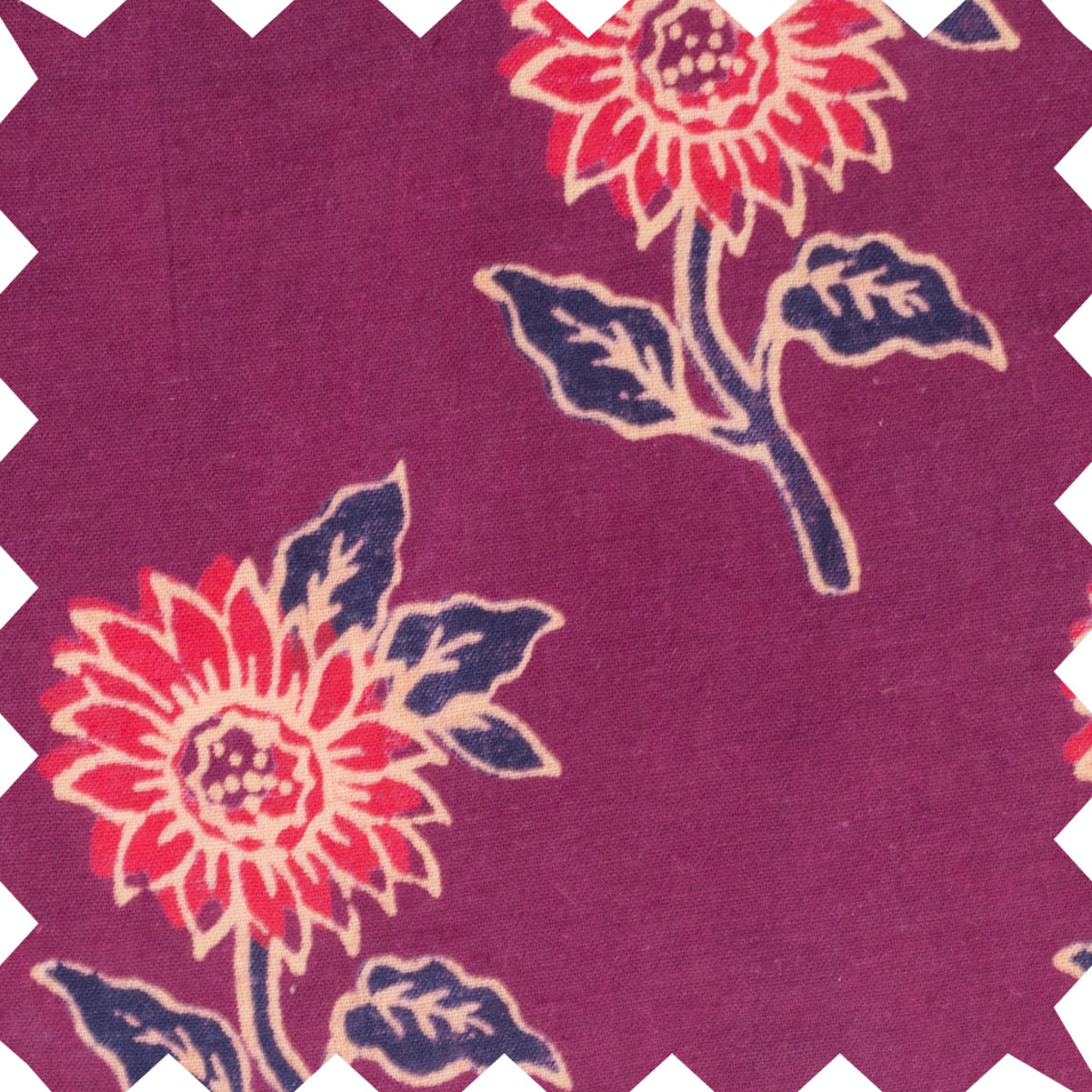 Girls' Long Sleeve Dress with Floral Motif | Purple & Red