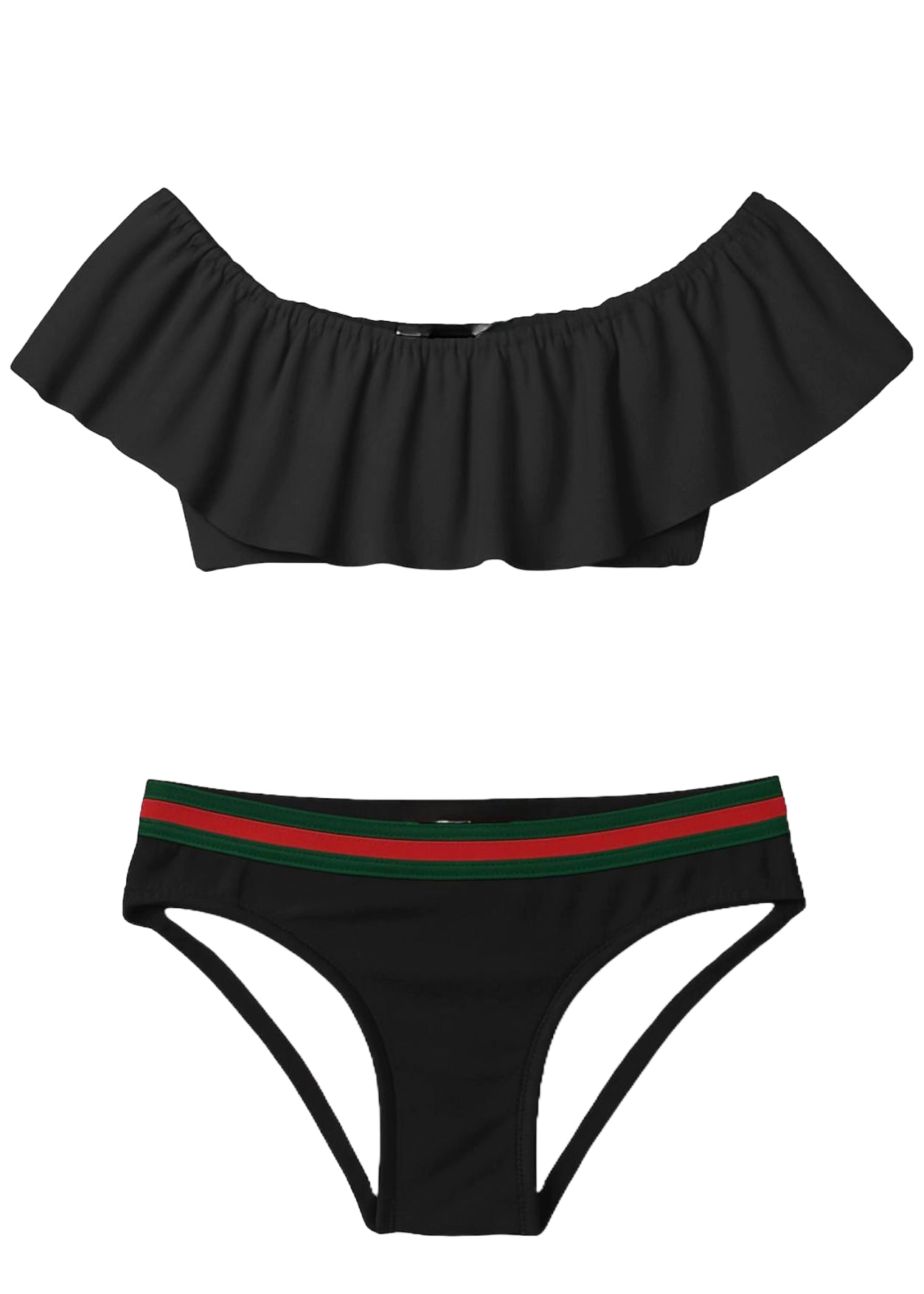 Black Stripe Belt Bikini