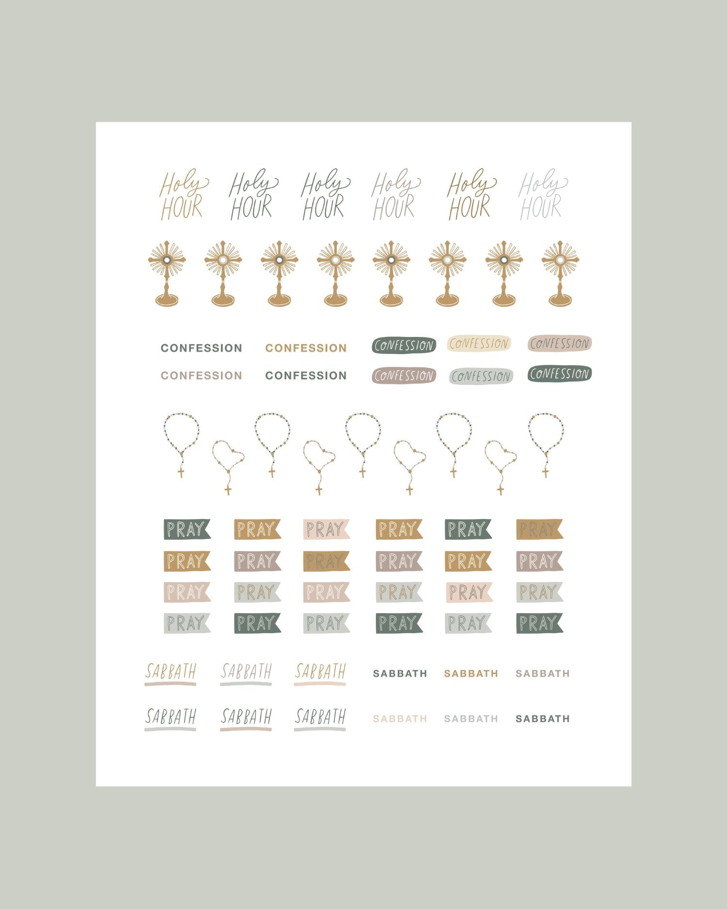 Faith Icons + Pastel Mix + Planner Stickers - Blissfully Lavender BoutiqueBlessed Is She