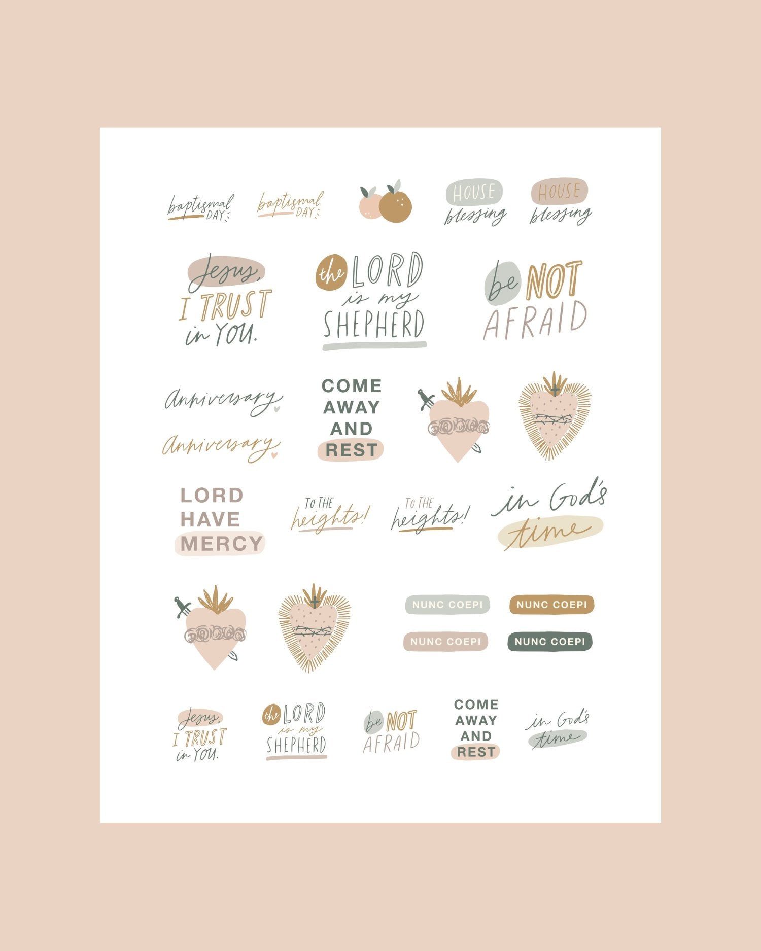 Faith Icons + Pastel Mix + Planner Stickers - Blissfully Lavender BoutiqueBlessed Is She