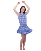 Maribel Women's Tank and Skirt Set Blue Paisley