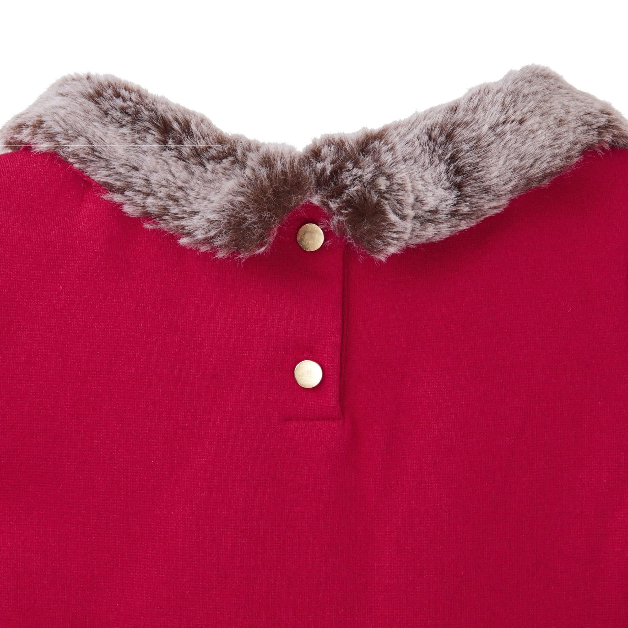 Fit and Flare Ponte Dress with Faux Fur