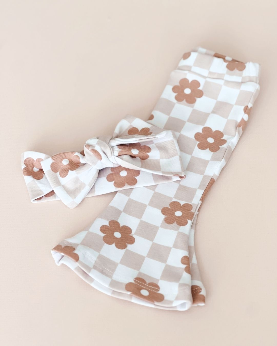 Girls Latte Daisy Flare Set