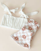 Girls Latte Daisy Flare Set
