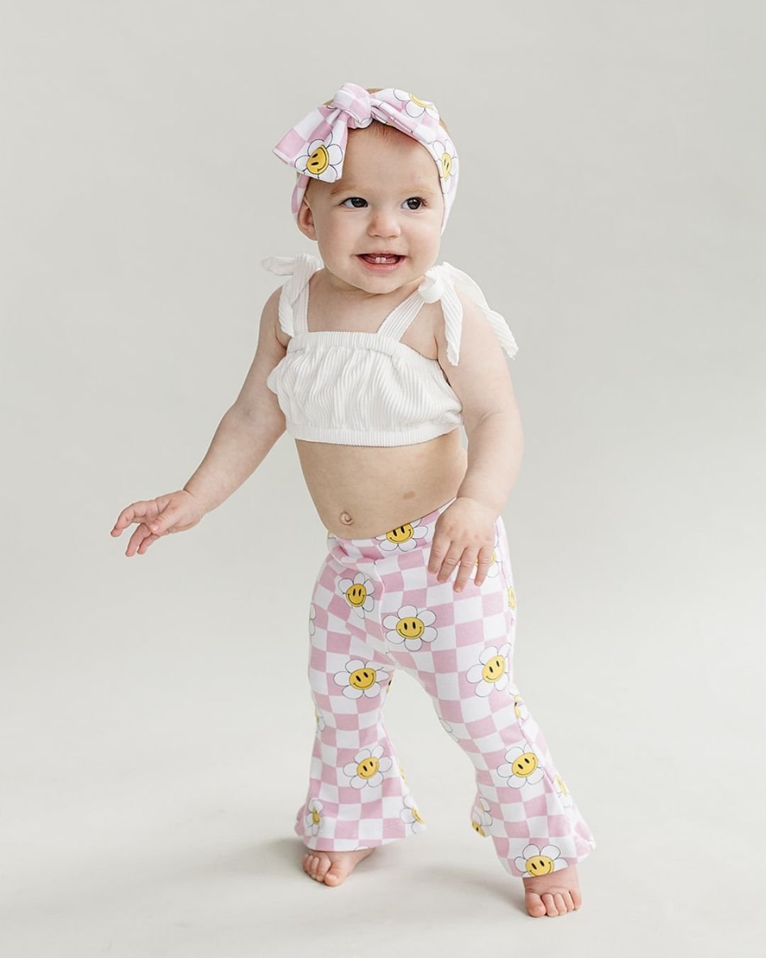 Girls Smiley Daisy Flare Set
