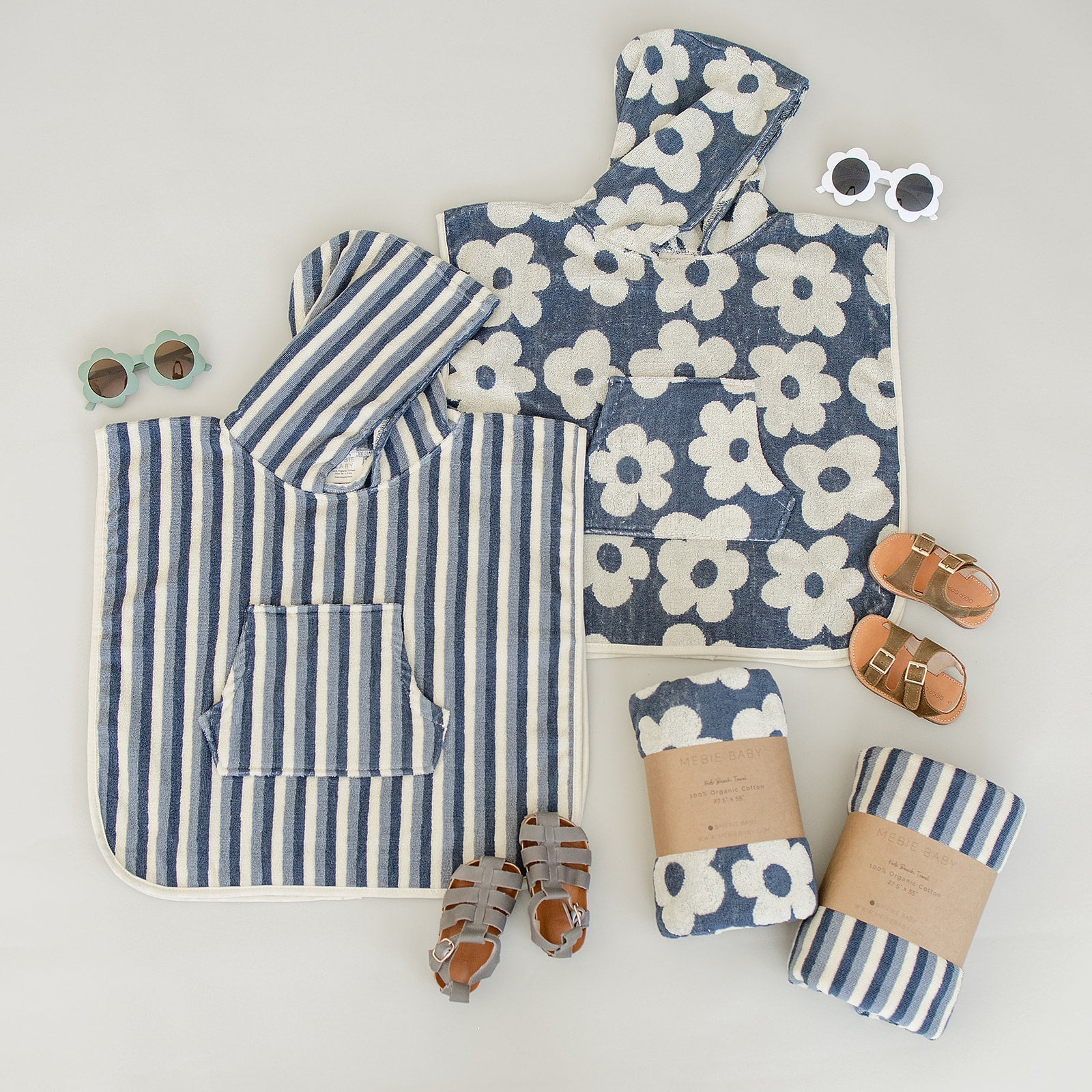 Floral Organic Cotton Beach Poncho - Blissfully Lavender BoutiqueMebie Baby