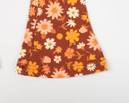 Girls Folk Floral Jersey Bell Bottoms Flare Leggings