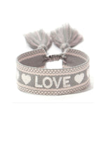 Girls "Love" Stone Grey Wristband