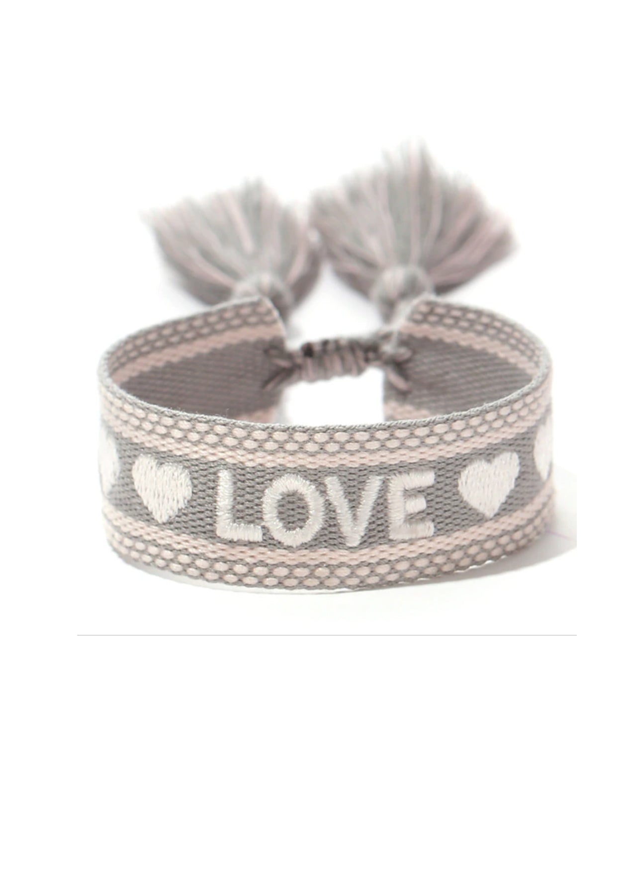 Girls "Love" Stone Grey Wristband