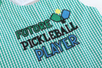 Future Pickleball Player Green Gingham Romper