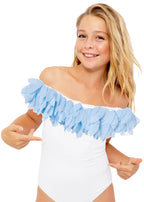 Polka Dot Petals White Swimsuit