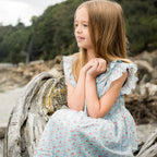 Girls Ana Blue Summer Posy Dress - Blissfully Lavender BoutiqueBeet World