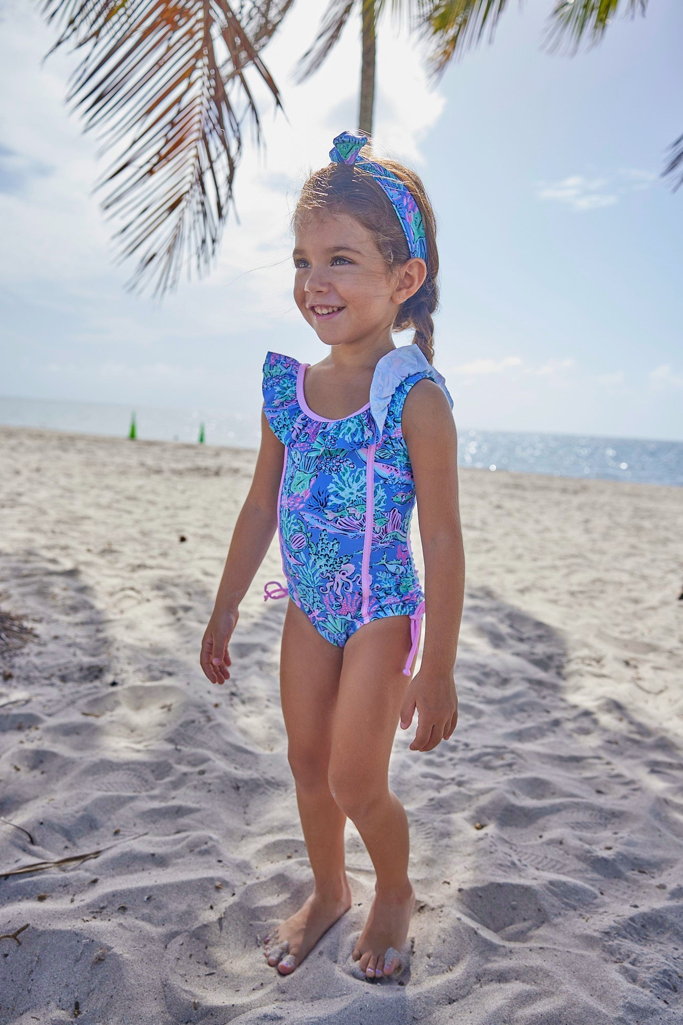Girls Bahamas Reef One Piece Swimsuit - Blissfully Lavender BoutiqueBlueberry Bay