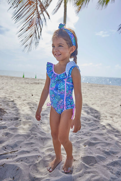Girls Bahamas Reef One Piece Swimsuit - Blissfully Lavender BoutiqueBlueberry Bay